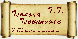 Teodora Teovanović vizit kartica
